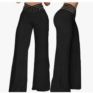 Black Women's Wide-Leg Pants